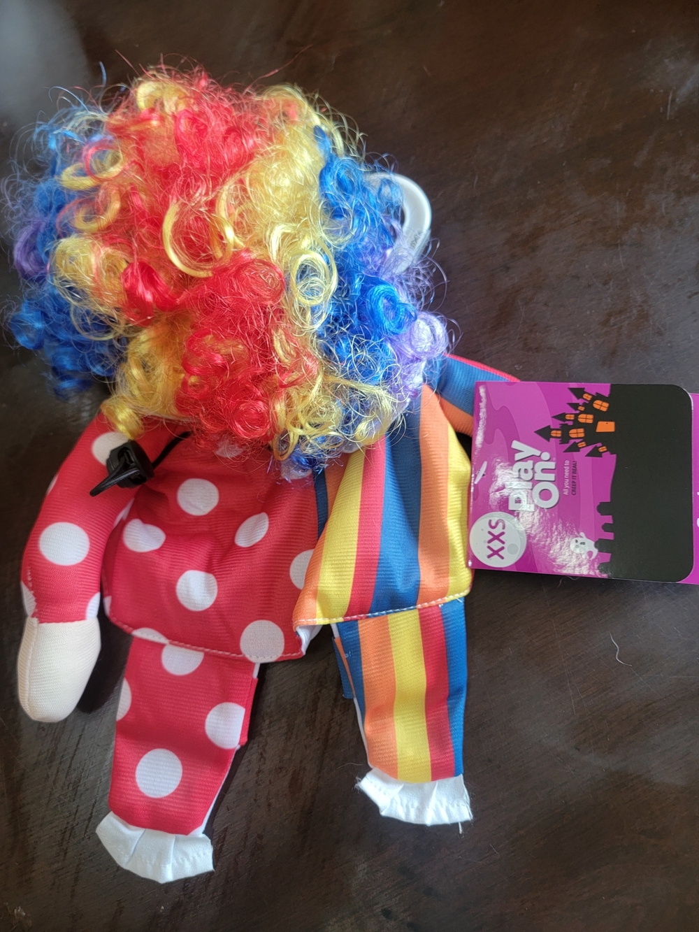 Rainbow Clown Dog Costume - Multicolor XXS